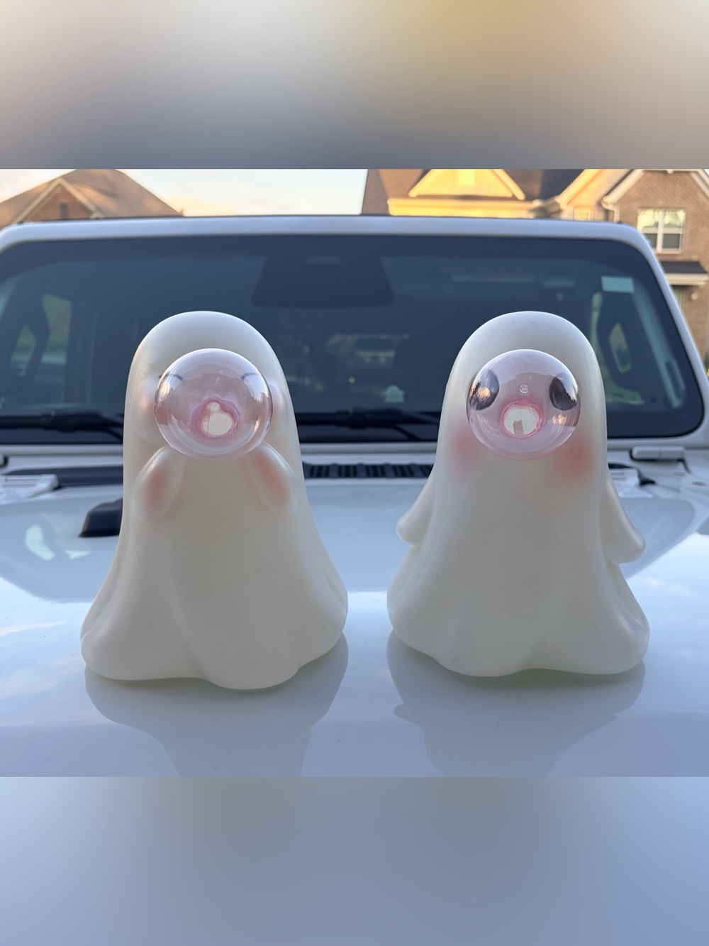 Cute Ghost Bubble Decor - White Pink Accent